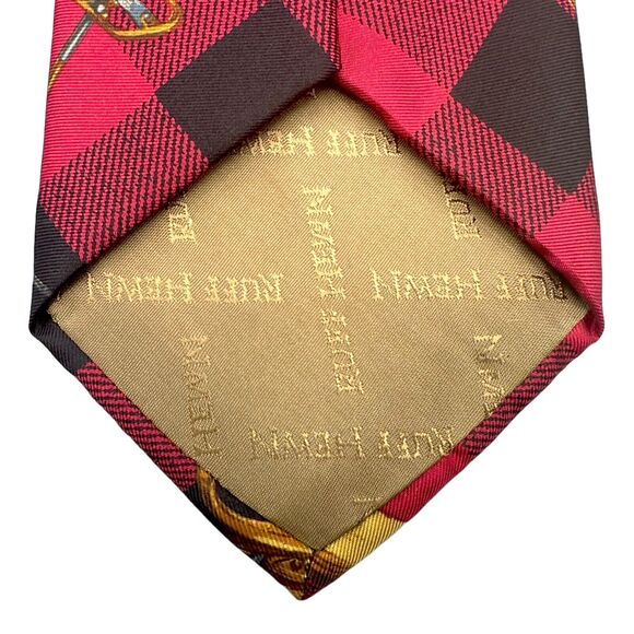 Ruff Hewn Mens Vintage Silk Dress Tie Made in USA Check Vintage Ski 58" 4"‎ - Picture 8 of 12